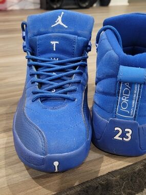 Jordan Kids Blue Retro Basketball Sneakers